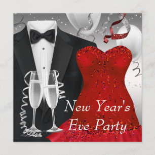 Vorlage für die Red Dress Party Einladung Black Tu