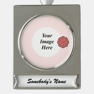 Vorlage für die rosa Blume von Multifunktionsleist Banner-Ornament Silber