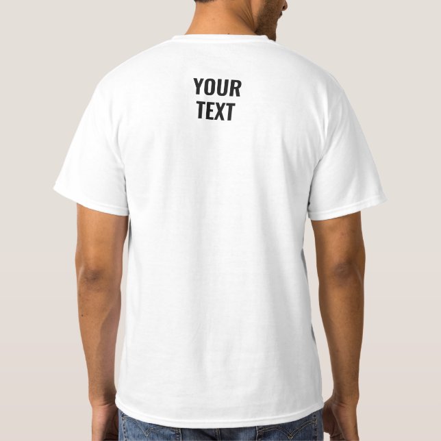 Vorlage für die Rückseite Seitengestaltung - Weiß T-Shirt (Rückseite)