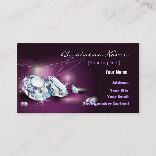 Vorlage für die Schmuck-Diamant-Visitenkarte Visitenkarte (Vorderseite)