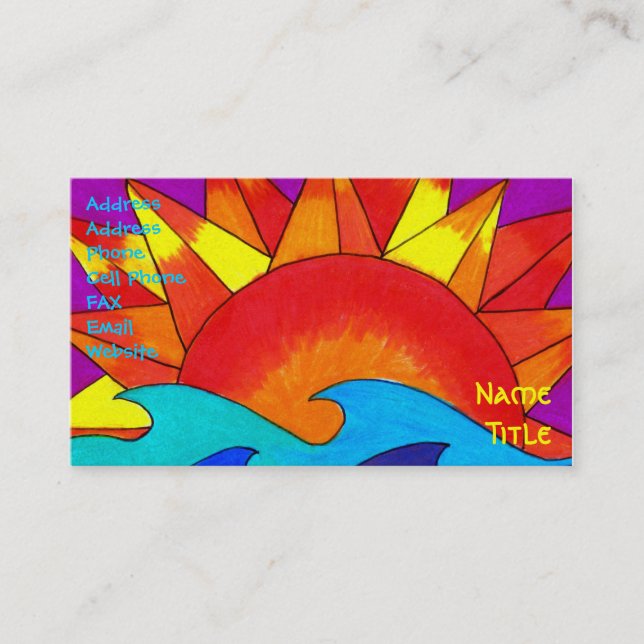 Vorlage für die Solar Summer Business Card Visitenkarte (Vorderseite)