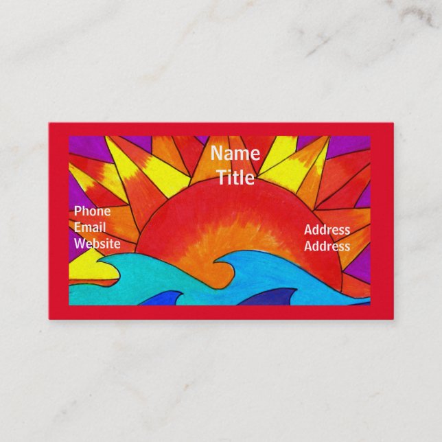 Vorlage für die Solar Summer Business Card Visitenkarte (Vorderseite)