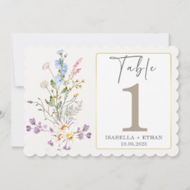 Vorlage für die Tischnummer der Wildblume