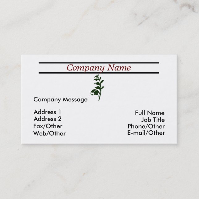 Vorlage für die Trendy Leaf Steam Business Card Visitenkarte (Vorderseite)
