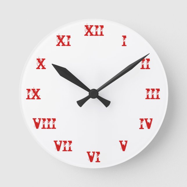 Vorlage für die Uhr: römische Zahlen: Broken Ghost Runde Wanduhr (Vorderseite)