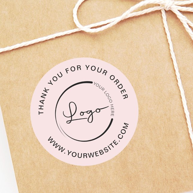 Vorlage für die Unternehmensseite Vielen Dank Pink Runder Aufkleber (Von Creator hochgeladen)