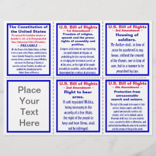 Vorlage für die US Bill of Rights Pocket Pamphlet Flyer