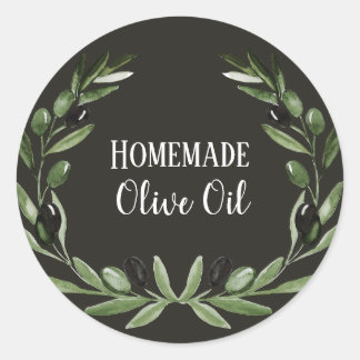 Vorlage für die Verpackung von Olivenölflaschen Pr Runder Aufkleber