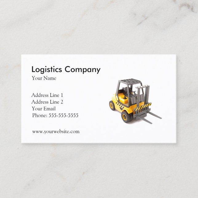 Vorlage für die Visitenkarte des Logistikunternehm (Vorderseite)