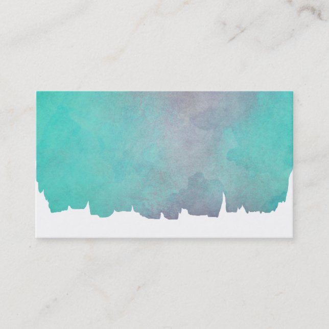 Vorlage für die Visitenkarte in Aquarellfarben Bla (Vorderseite)