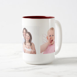 Vorlage für drei Fotos Personalisiert Zweifarbige Tasse