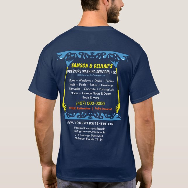 Vorlage für Druckwäsche und Reinigung T-Shirt (Rückseite)