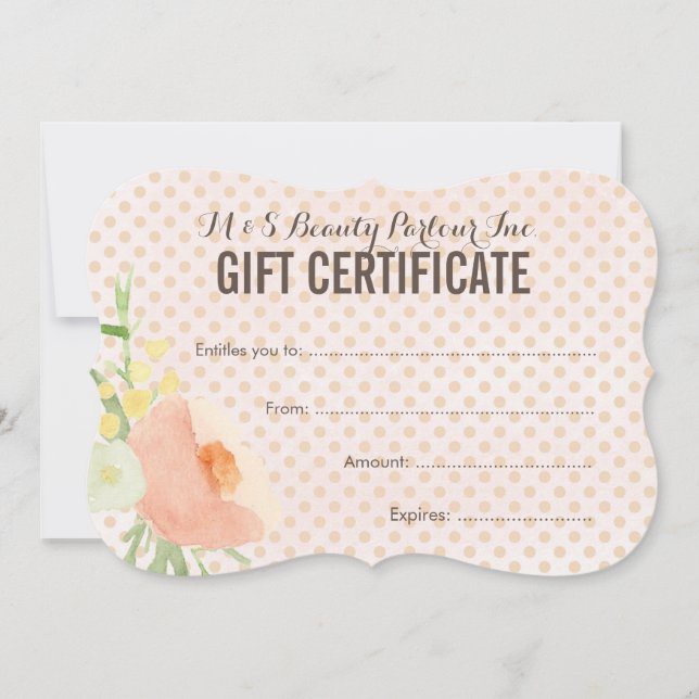 Vorlage für ein Geschenkgutachten für Wellness-Cen (Vorderseite)