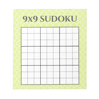Vorlage für ein grünes geometrisches 9x9-Sudoku-Gi Notizblock
