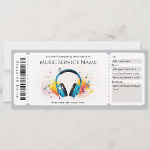 Vorlage für ein Musikabonnement