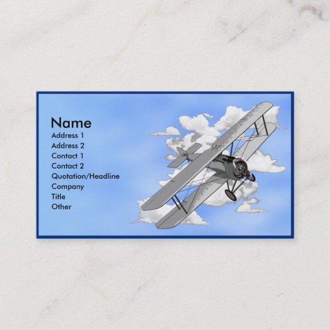 Vorlage für eine Biplane Visitenkarte (Vorderseite)