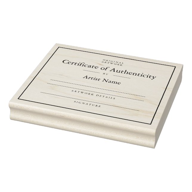 Vorlage für eine Elegante Echtheitsbescheinigung f Gummistempel (Stempel)
