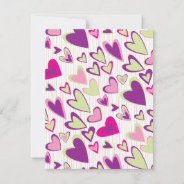 Vorlage für eine Flachkarte für Valentine Hearts
