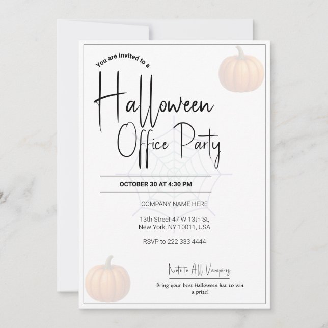 Vorlage für Einladungen und Einladungen von Büros (Vorderseite)