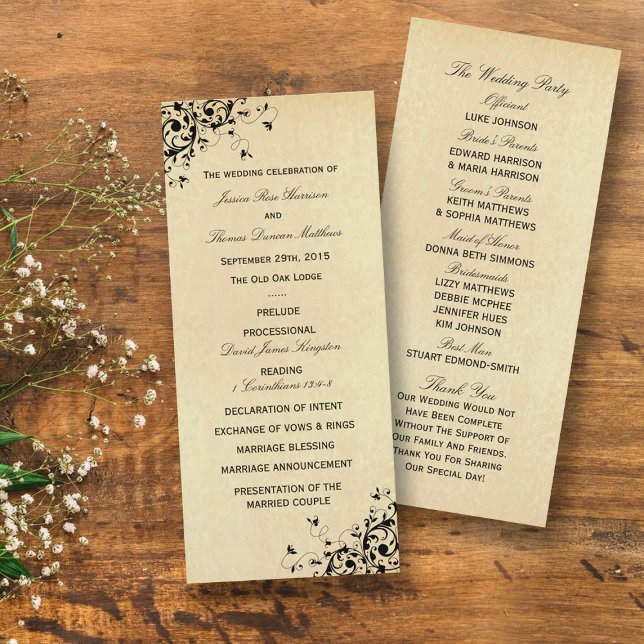 Vorlage für elegante antike Wirbel beim Hochzeitsp Werbekarte (Von Creator hochgeladen)