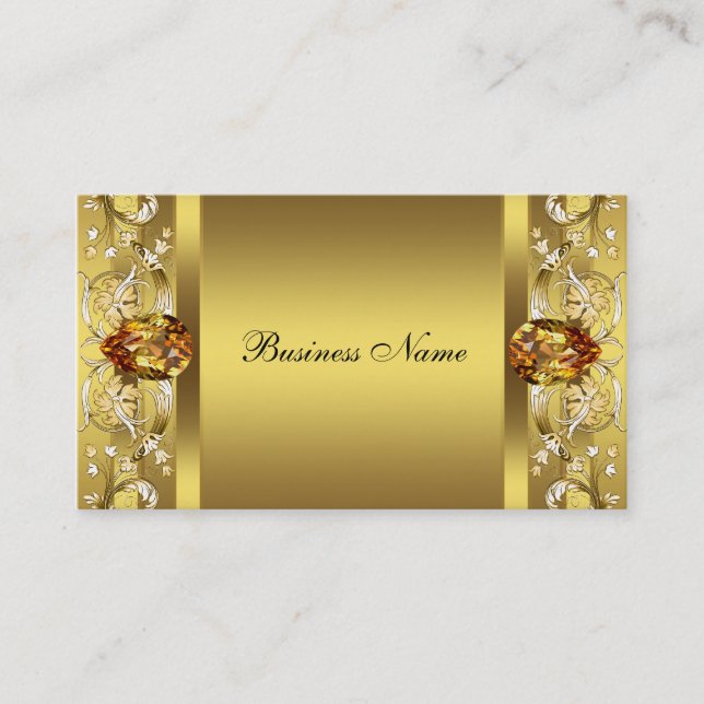 Vorlage für elegante Gold Scroll Business Card Visitenkarte (Vorderseite)