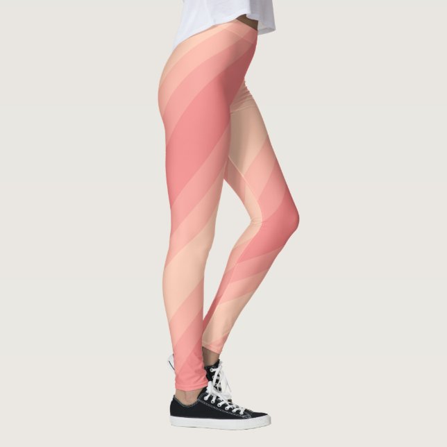 Vorlage für elegante Peach Color Stripes modern Leggings (Rechts)