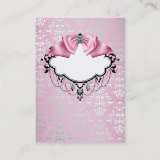 Vorlage für elegante rosa Damask-Visitenkarte Visitenkarte
