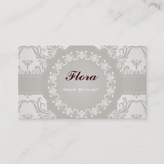 Vorlage für elegante Soft Damask Business Card Visitenkarte (Vorderseite)