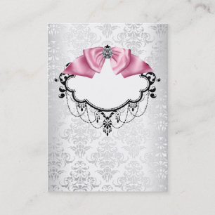 Vorlage für elegante weiße Damask-Visitenkarte Visitenkarte