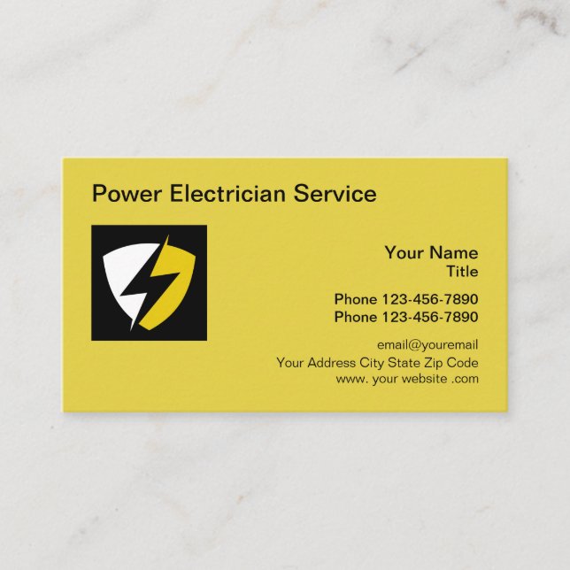 Vorlage für elektrische Logos Moderne Visitenkarte (Vorderseite)