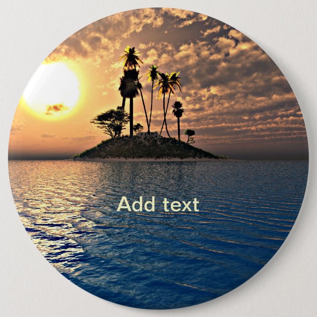 Vorlage für exotische tropische Inseln Button (Vorderseite)