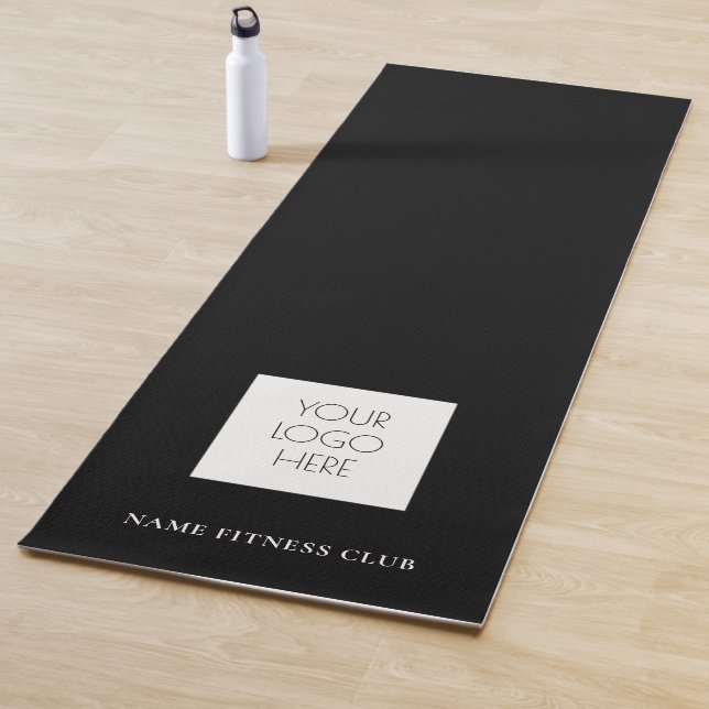 Vorlage für Fitnessen-Firmenlogos: Schwarze Darste Yogamatte (Beispiel)