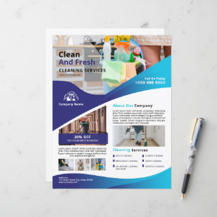 Vorlage für Flyer für professionelle Reinigungsdie
