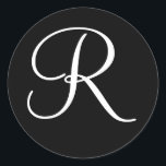 Vorlage für formale Hochzeitfarben für Monogramm-B Runder Aufkleber<br><div class="desc">Formal Wedding Colors Monogram Letter Template Wedding Umschlag Aufkleber Stickers</div>