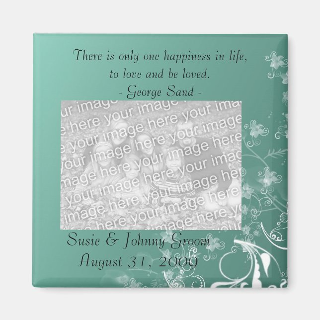 Vorlage für Foto-Gastgeschenk Hochzeiten Magnet (Vorne)