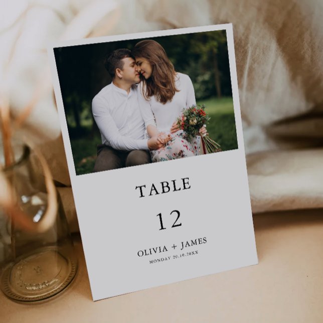 Vorlage für Foto-Hochzeitskarten (Minimalist Wedding Table Cards Template)