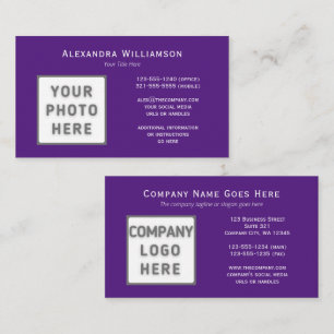 Vorlage für Foto-Logos Horizontal, beidseitig Lil Visitenkarte