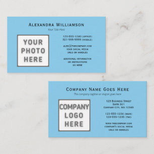 Vorlage für Foto-Logos Horizontal, hellblau Visitenkarte