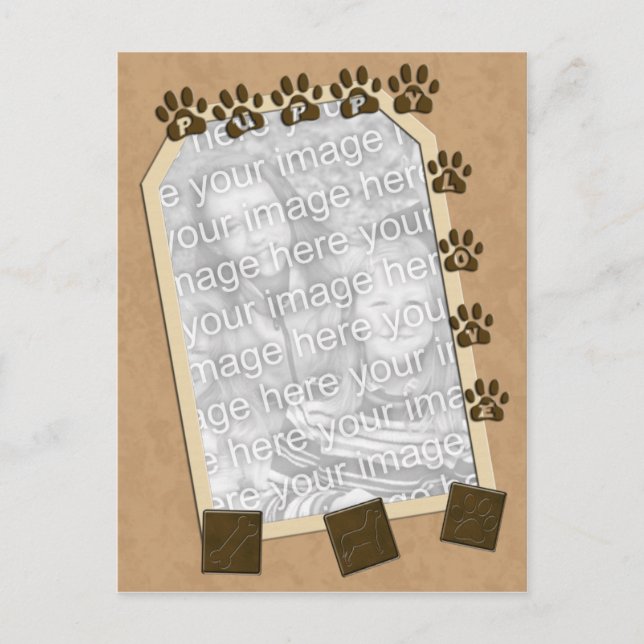 Vorlage für Foto-Rahmen für die Puppy-Liebe Postkarte (Vorderseite)