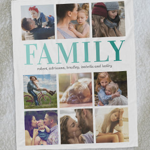 Vorlage für FotoCollage Familie 9 Fleecedecke