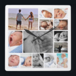 Vorlage für FotoCollage Quadratische Wanduhr<br><div class="desc">Foto Collage Template Design .. Fügen Sie einfach Ihre eigenen Fotos zu dieser großartigen Wanduhr .. einfach zu personalisieren .. anpassbare Fotovorlagen Uhr von Ricaso.</div>