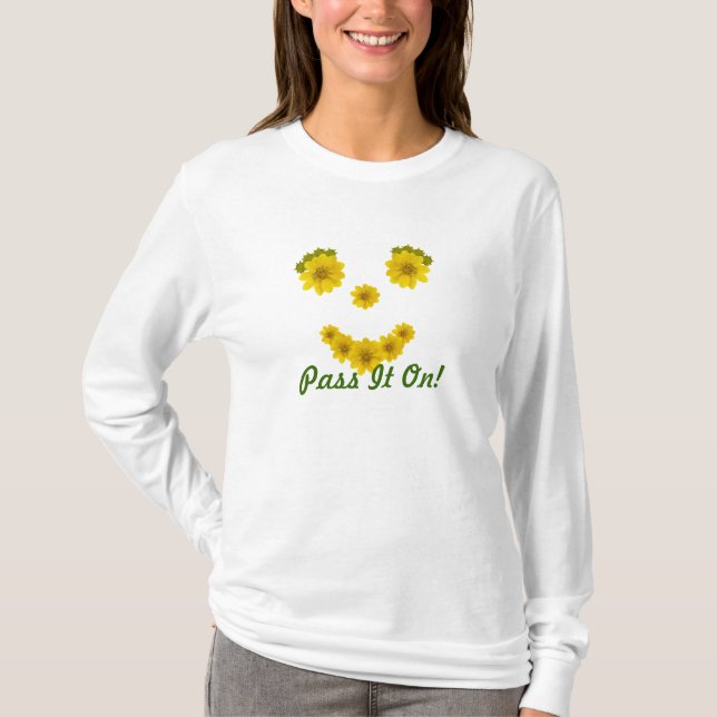 Vorlage für Fotos zum Lächeln von Fun-Blume  T-Shirt (Vorderseite)
