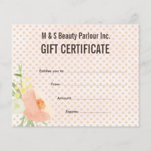 Vorlage für Geschenkgutscheine für den Friseursalo Flyer