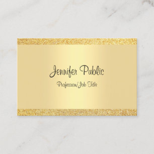 Vorlage für Gold Glitzer Elegantes handgeschrieben Visitenkarte