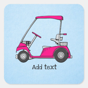 Vorlage für Golf Cart, Quadratischer Aufkleber