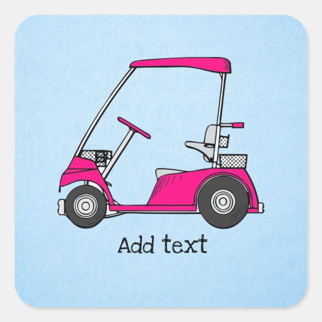 Vorlage für Golf Cart, Quadratischer Aufkleber (Vorderseite)