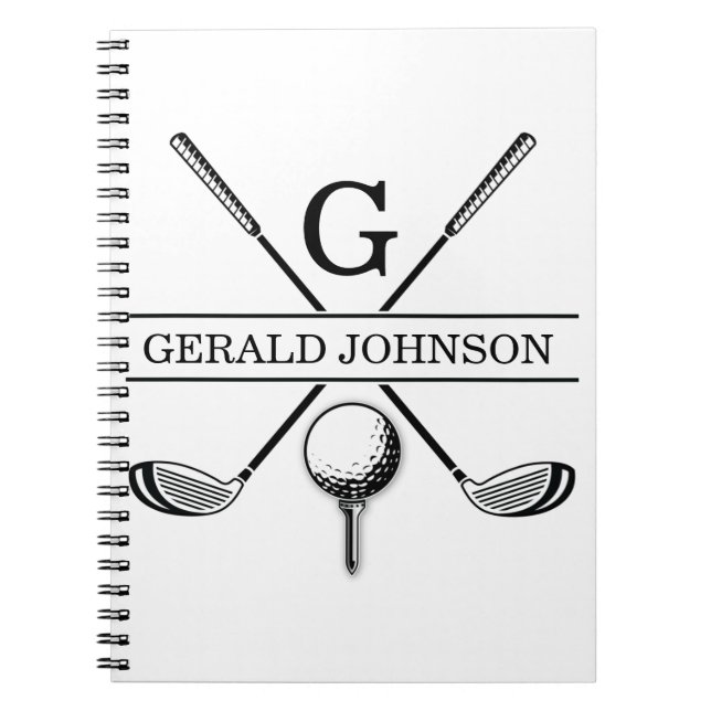 Vorlage für Golf-Design-Monogram-Notebook Notizblock (Vorderseite)