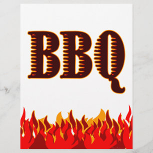 Vorlage für Grillen Red Flames Custom Flyer