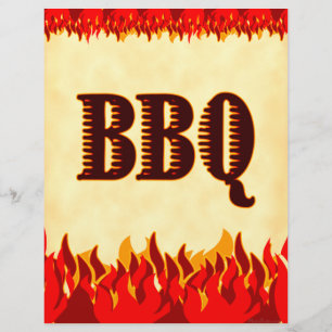 Vorlage für Grillen Red Flames Custom Party Flyer