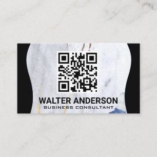 Vorlage für großen QR-Code Marble Gold Flakes Visitenkarte